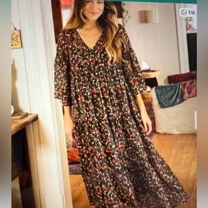Natural Life Brown Floral Maxi Dress